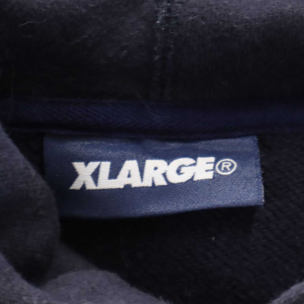 XLARGE エクストララージ 総柄 長袖 スウェットパーカー S ブルー系 裏起毛 メンズ