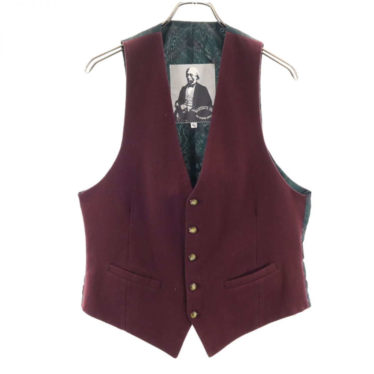 WAISTCOATSINC ウールブレンド ベスト S レッド系 メンズ