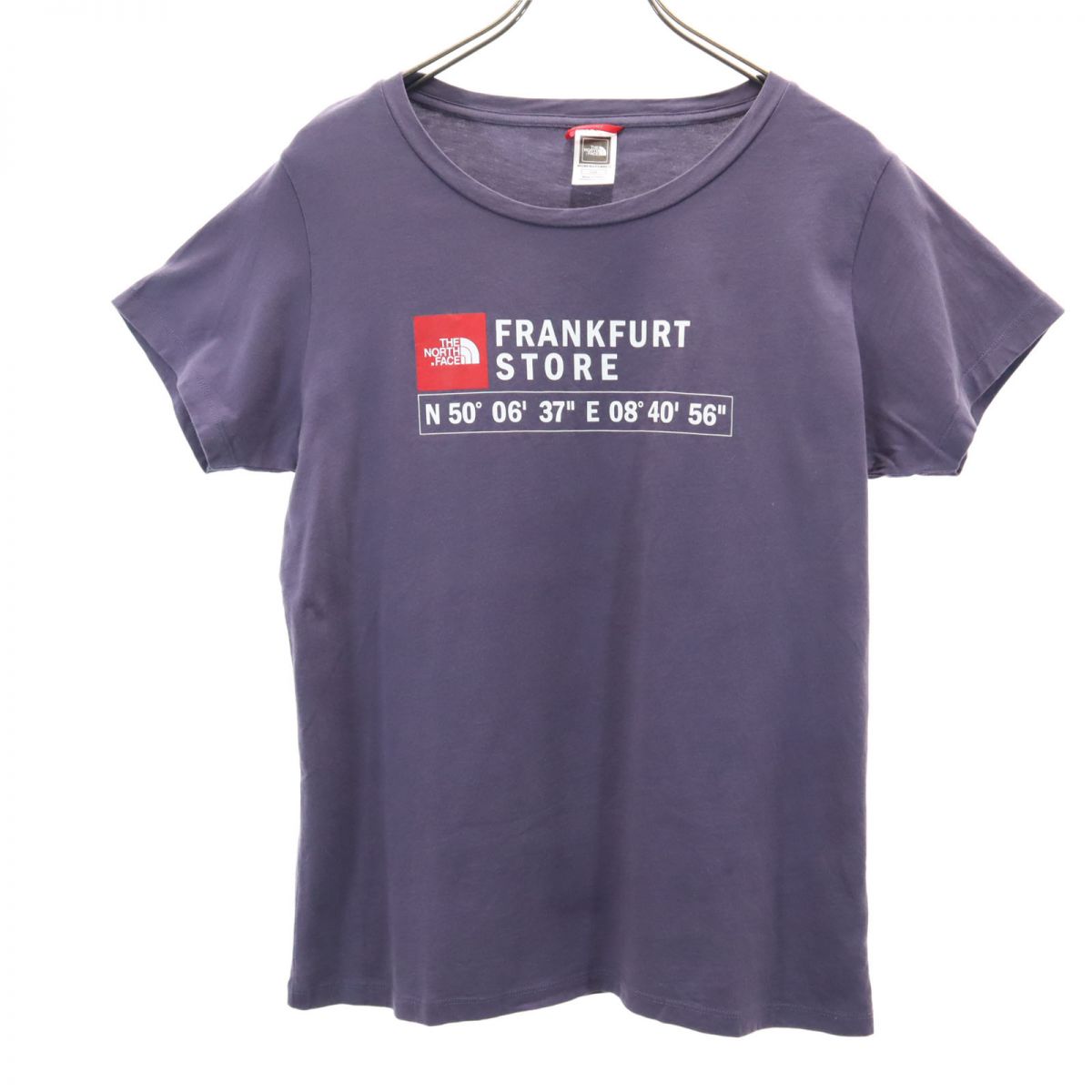 THE NORTH FACE ザノースフェイス プリント 半袖 アウトドア Tシャツ L ネイビー系 レディース