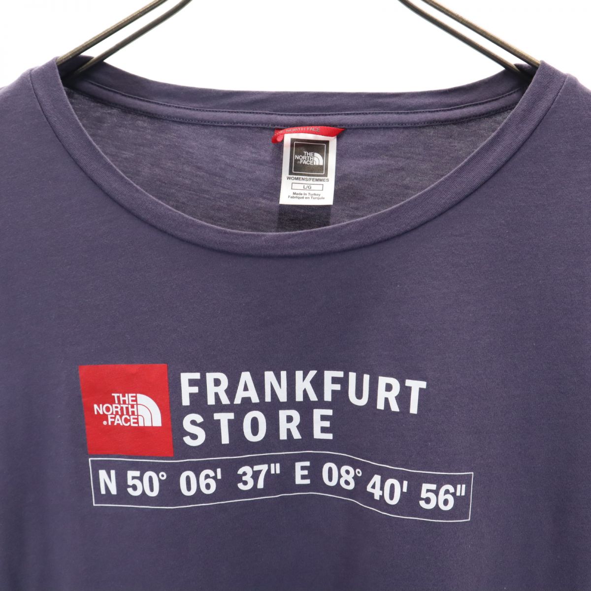 THE NORTH FACE ザノースフェイス プリント 半袖 アウトドア Tシャツ L ネイビー系 レディース