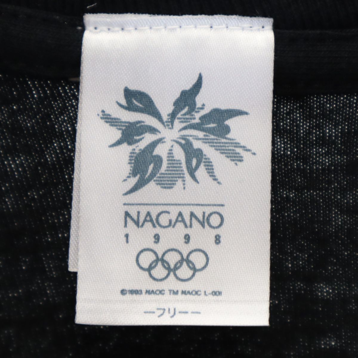 OLD オールド 90s USA製 長野オリンピック プリント 半袖 Tシャツ フリー ブラック メンズ