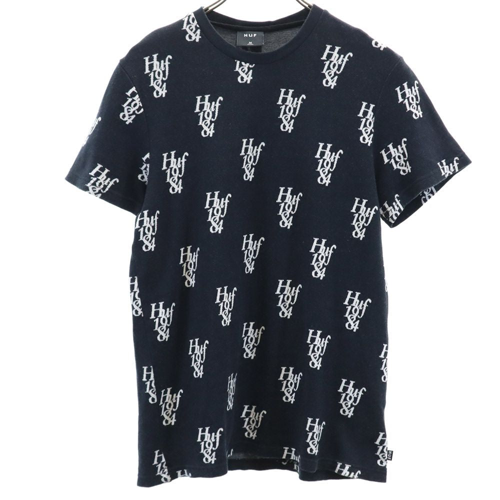 HUF ハフ 総柄 半袖 Tシャツ M ブラック メンズ