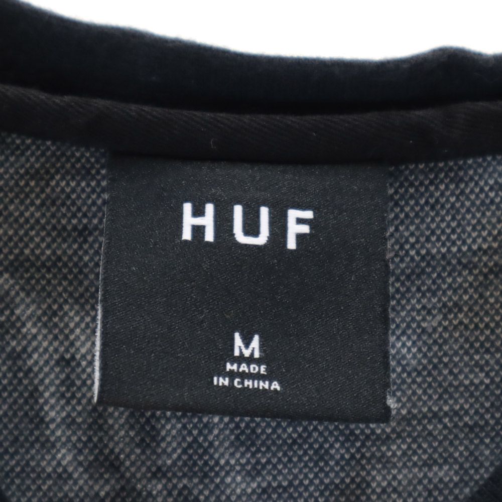 HUF ハフ 総柄 半袖 Tシャツ M ブラック メンズ