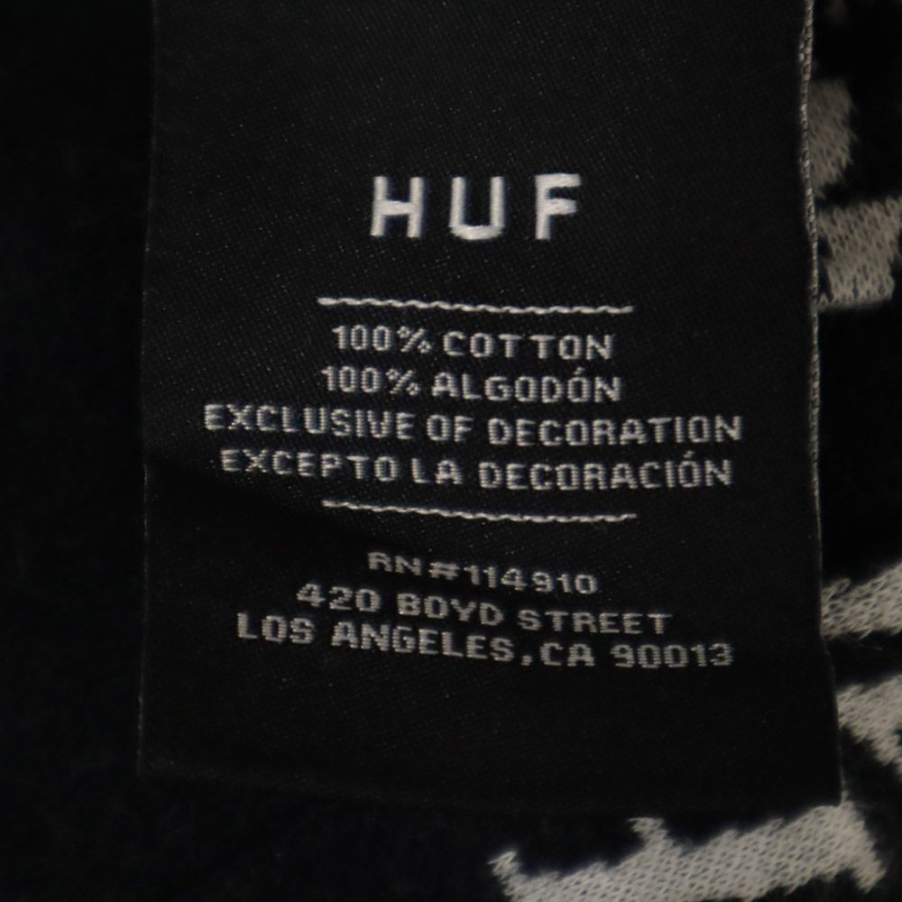 HUF ハフ 総柄 半袖 Tシャツ M ブラック メンズ