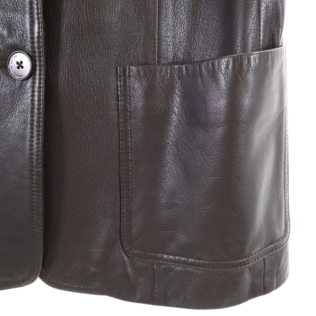 RALPH LAUREN ラルフローレン インパクト21社製 レザー テーラードジャケット 7 ブラウン レディース