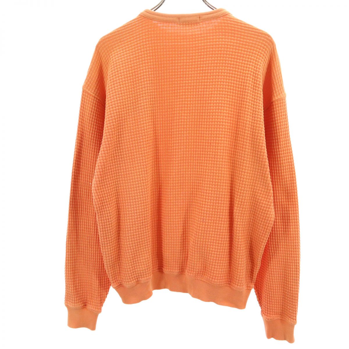 santa fe サンタフェ 日本製 長袖 Tシャツ 50 オレンジ ロンT ワッフル地 メンズ