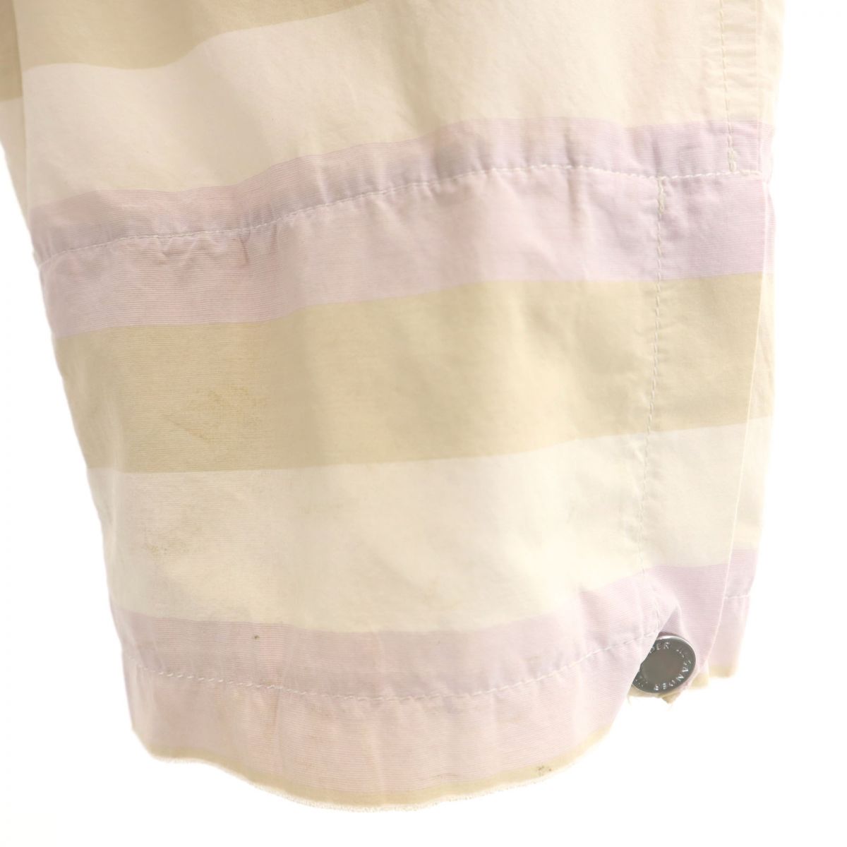 JIL SANDER ジルサンダー シルクブレンド イタリア製 ボーダー柄 長袖 ジップパーカー 38 レディース