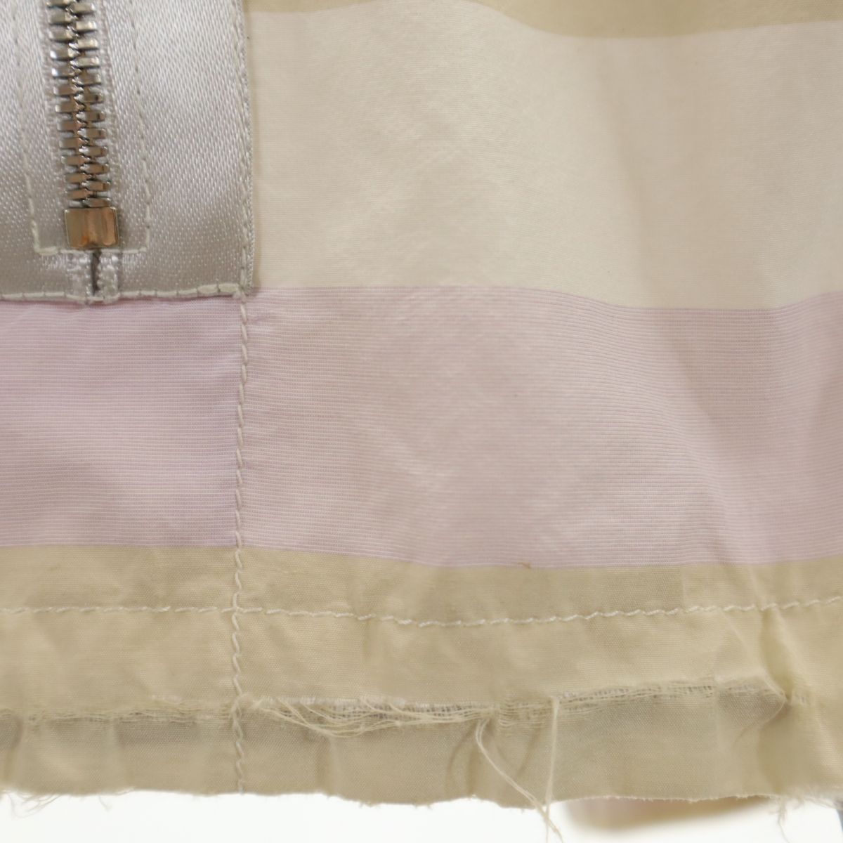 JIL SANDER ジルサンダー シルクブレンド イタリア製 ボーダー柄 長袖 ジップパーカー 38 レディース