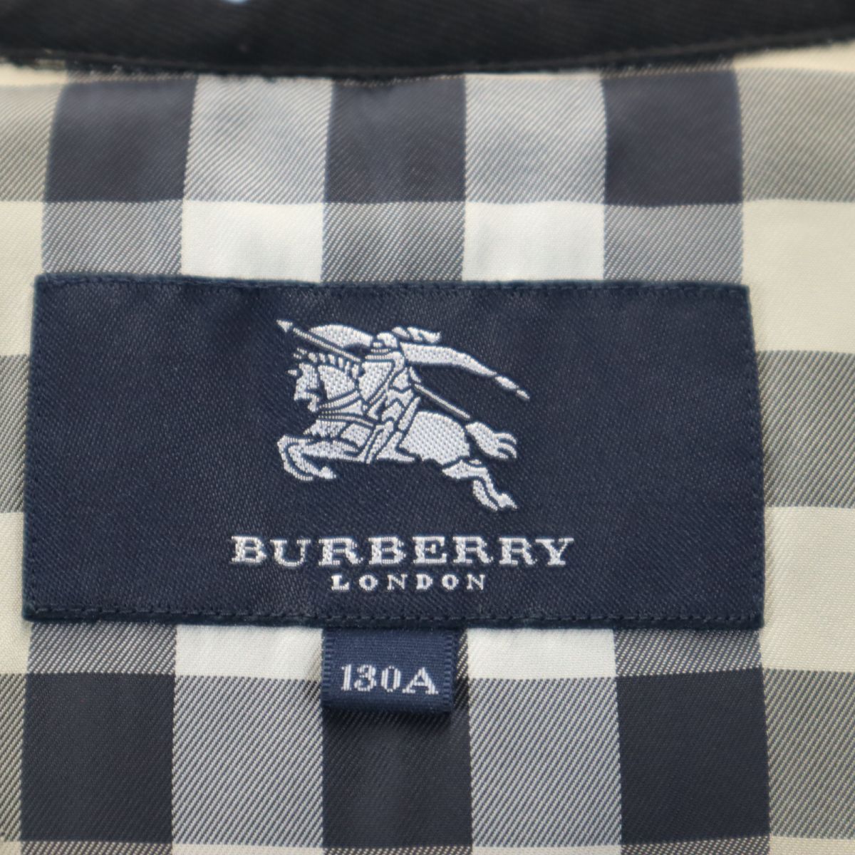 BURBERRY LONDON バーバリーロンドン 三陽商会 コート 130A ネイビー フード 裏メッシュ地 キッズ