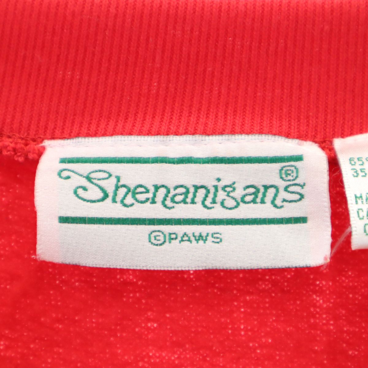 Shenanigans 90s オールド 長袖 スウェット トレーナー L レッド 裏起毛 メンズ