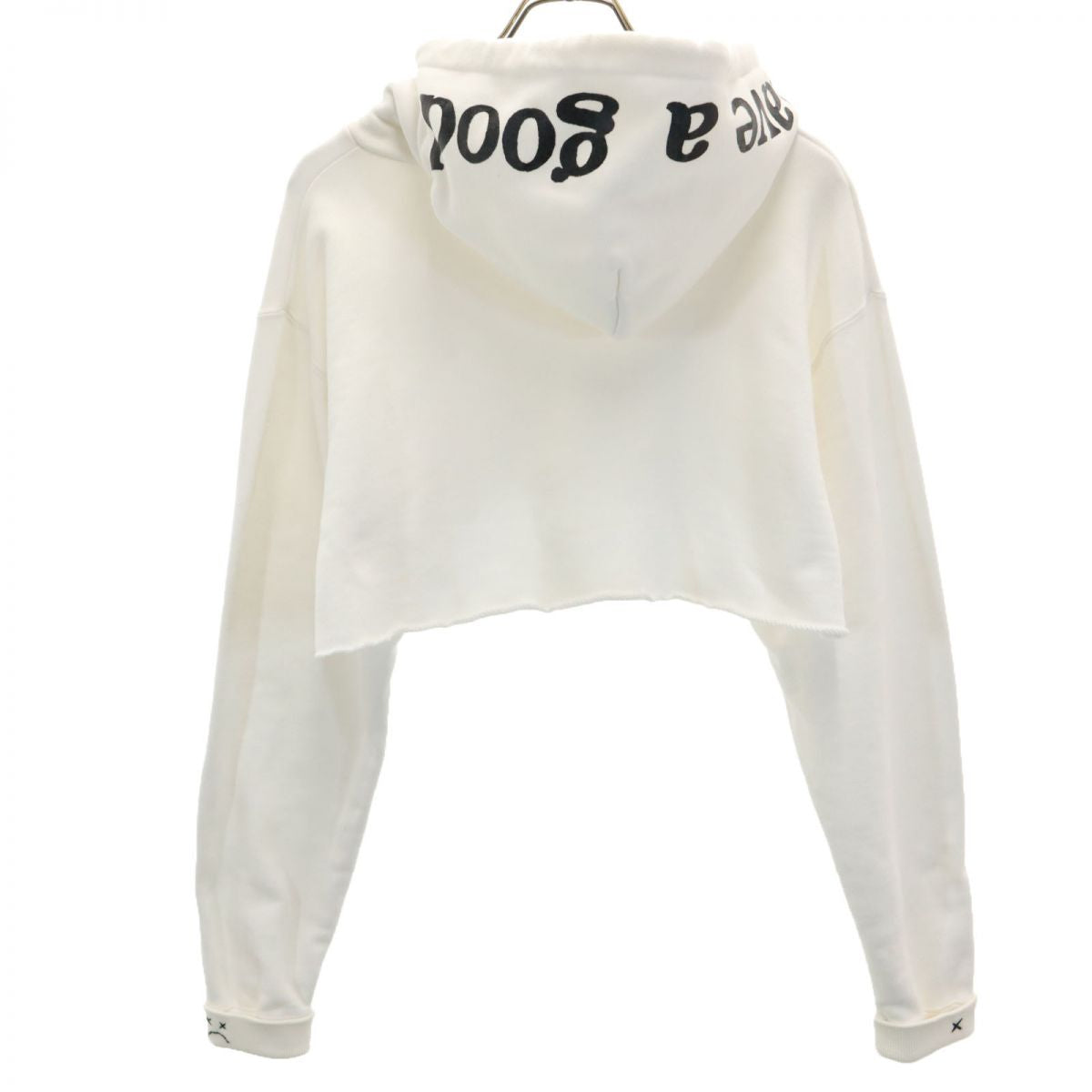 have a good time ハブアグットタイム リメイク 長袖 ショート丈 スウェットパーカー L 白 メンズ