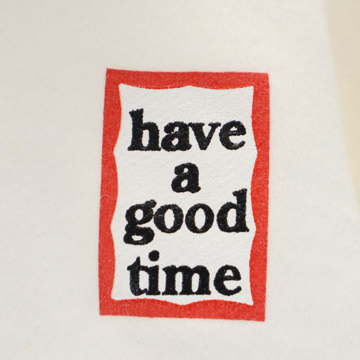 have a good time ハブアグットタイム リメイク 長袖 ショート丈 スウェットパーカー L 白 メンズ