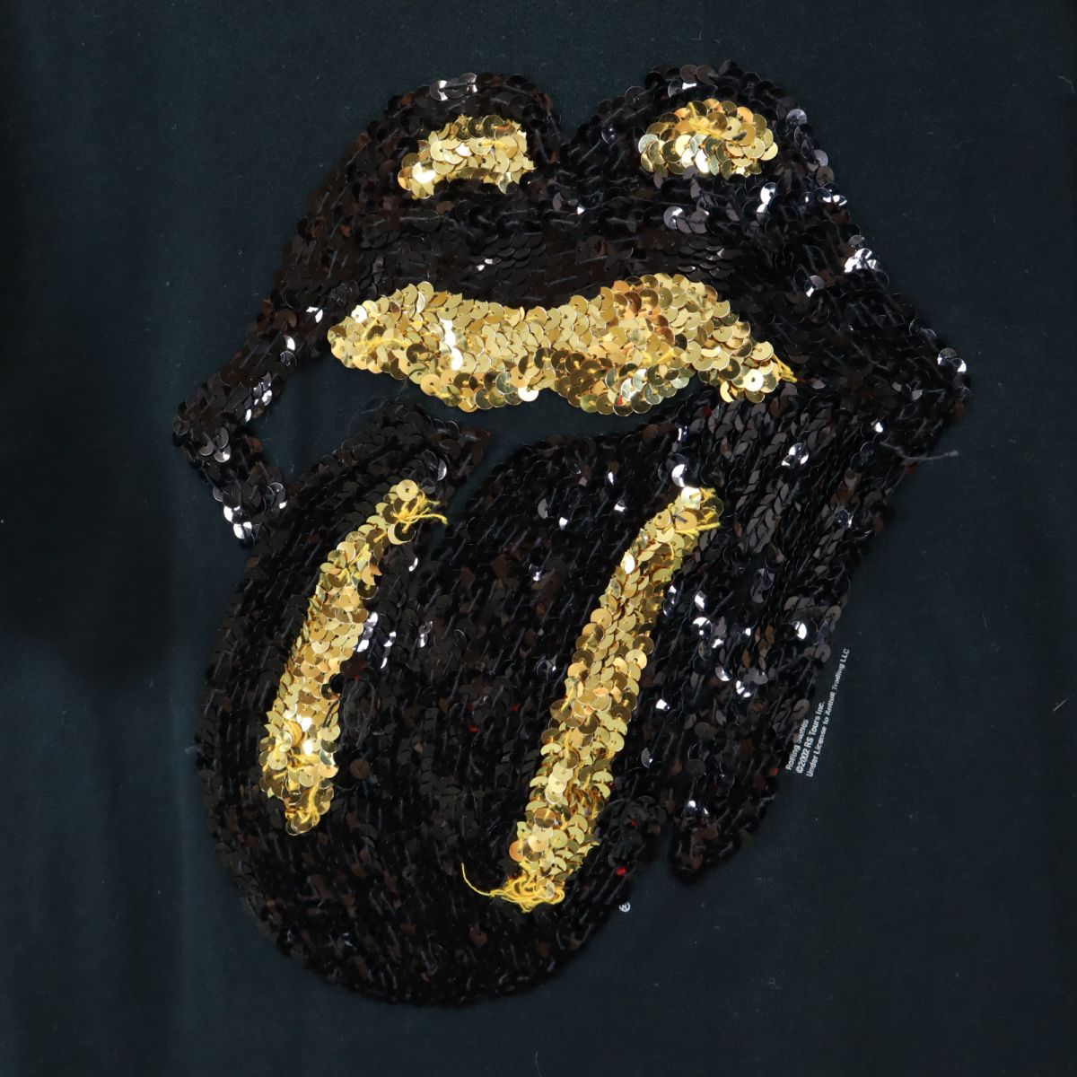 anbil アンビル ローリングストーンズ 半袖 スパンコール Tシャツ S ネイビー メンズ