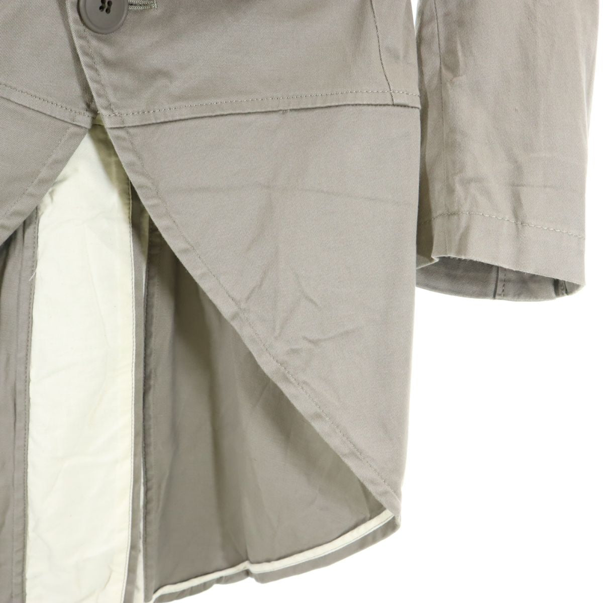 コムデギャルソンコムデギャルソン 2010年 日本製 7分袖 タキシード ジャケット 上下 セットアップ M カーキ系 Comme des Garcons Comme des Garcons サルエルパンツ ウエストゴム レディース