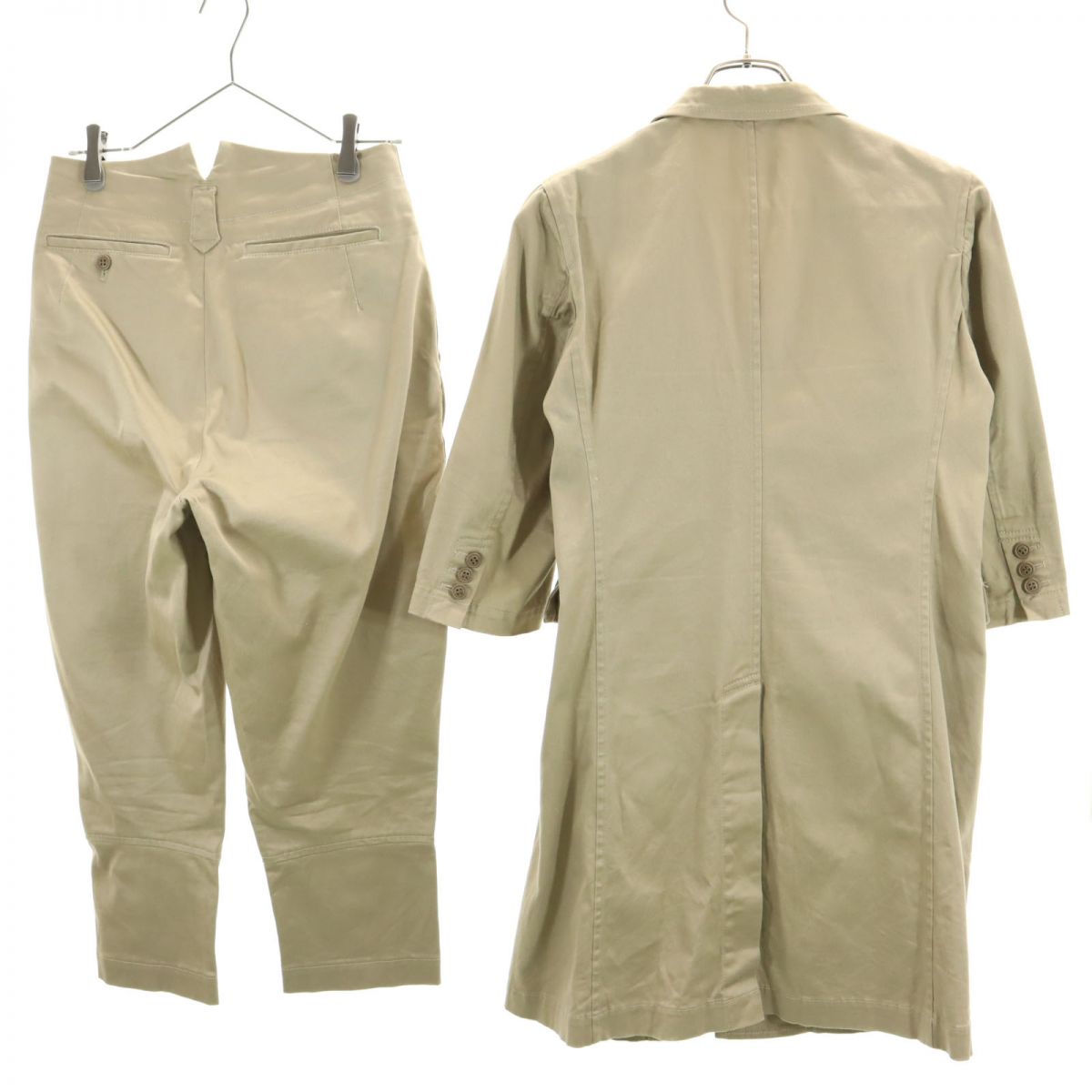 Comme des Garcons Comme des Garcons コムデギャルソンコムデギャルソン 2010年 日本製 7分袖 コート 上下 セットアップ M/S ベージュ レディース