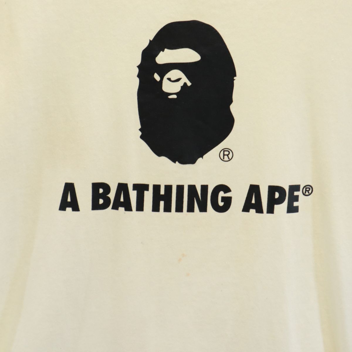 BAPE ベイプ プリント 半袖 Tシャツ L ホワイト A BATHING APE メンズ