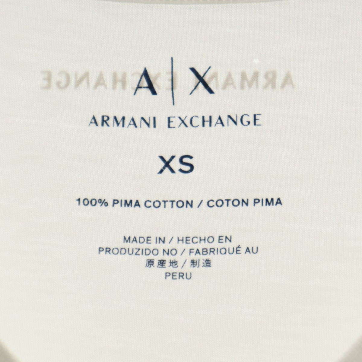 ARMANI EXCHANGE アルマーニエクスチェンジ プリント 半袖 Vネック Tシャツ XS ホワイト メンズ