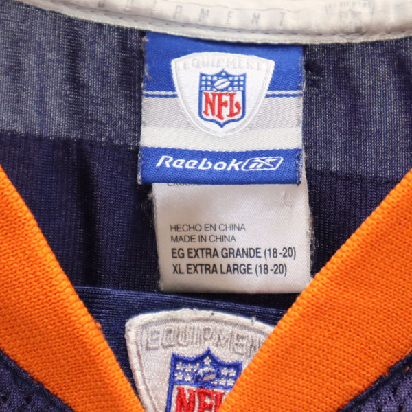 リーボック オールド NFL 半袖 Vネック メッシュ シャツ XL 18-20 ネイビー系 Reebok メンズ