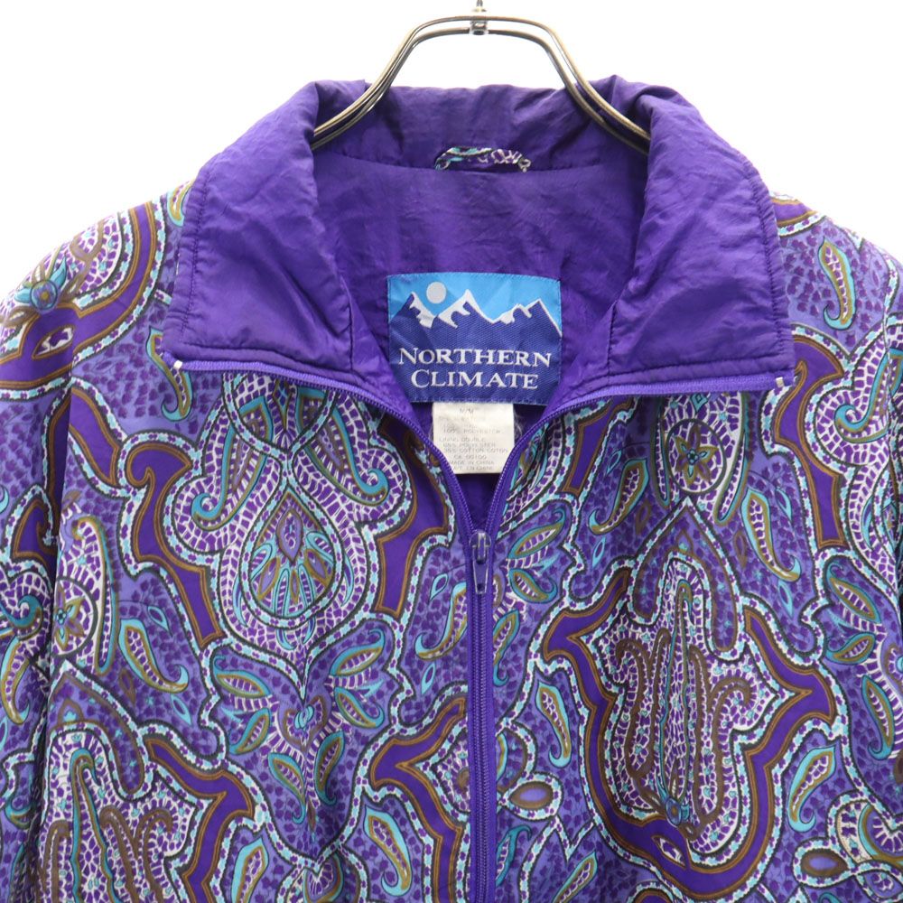 NORTHERN CLIMATE 90s オールド 総柄 ナイロンジャケット M パープル系 メンズ