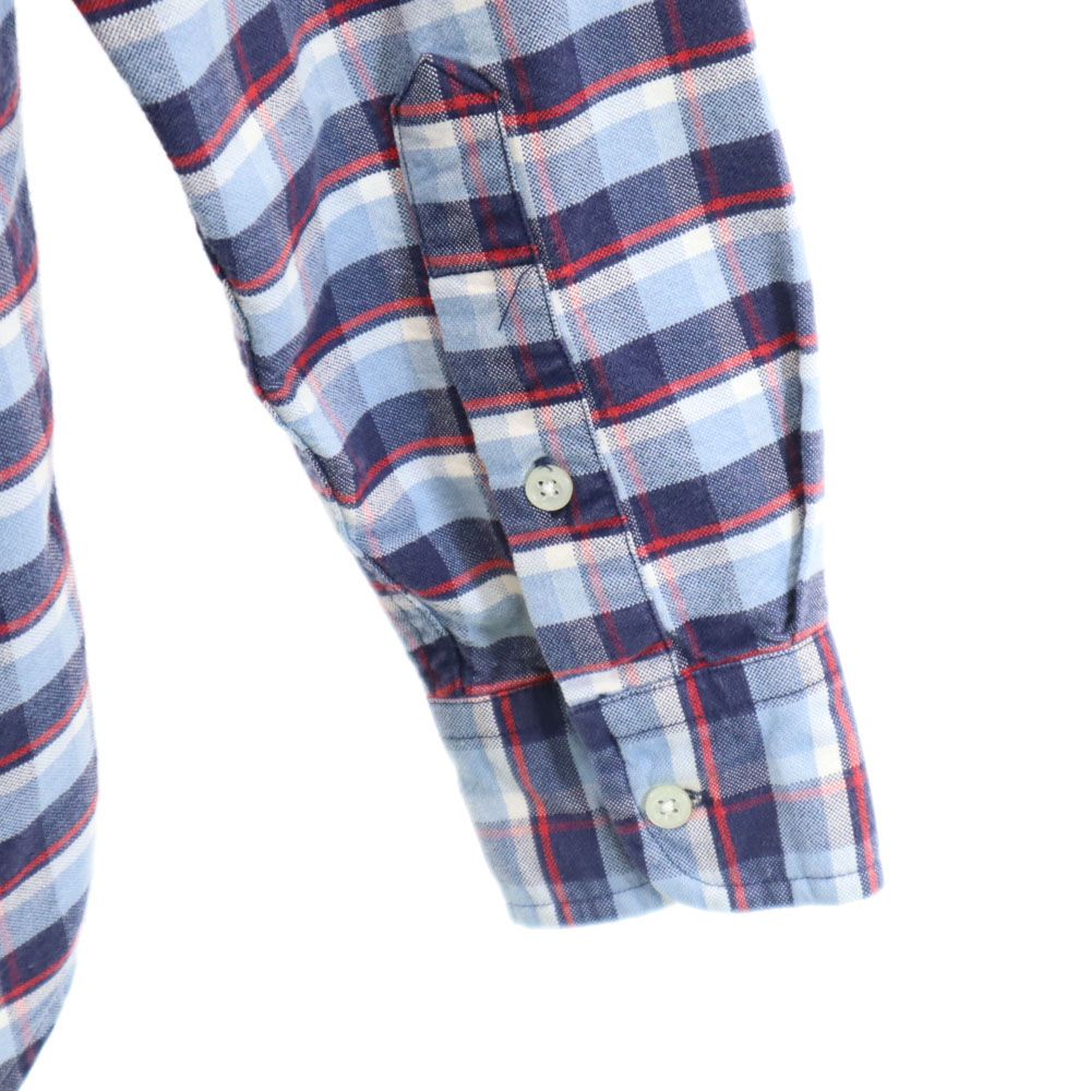 Polo by Ralph Lauren ポロバイラルフローレン 80s 緑タグ ヴィンテージ ボーイズ規格 チェック柄 長袖 ボタンダウンシャツ M ブルー系 レディース