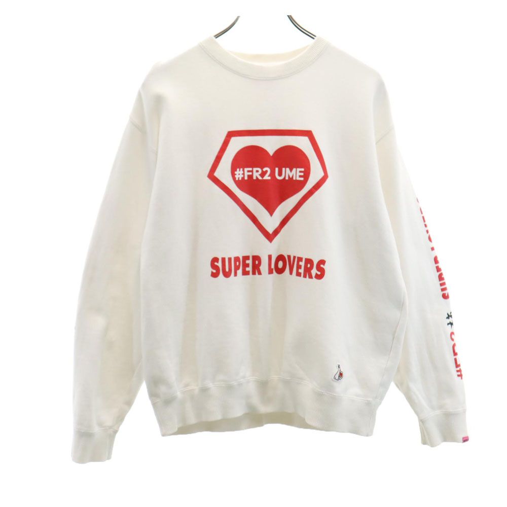 エフアールツー 両面プリント 長袖 スウェット トレーナー F ホワイト FR2 レディース