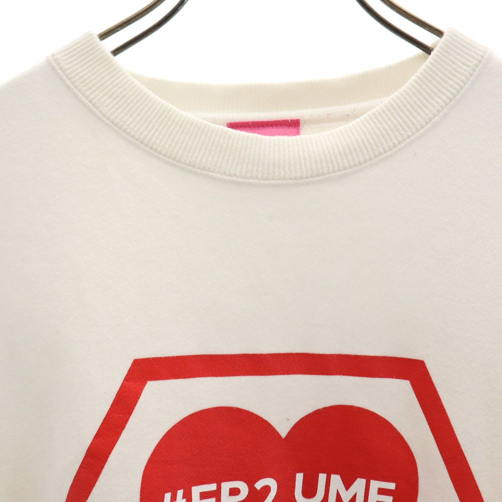 エフアールツー 両面プリント 長袖 スウェット トレーナー F ホワイト FR2 レディース