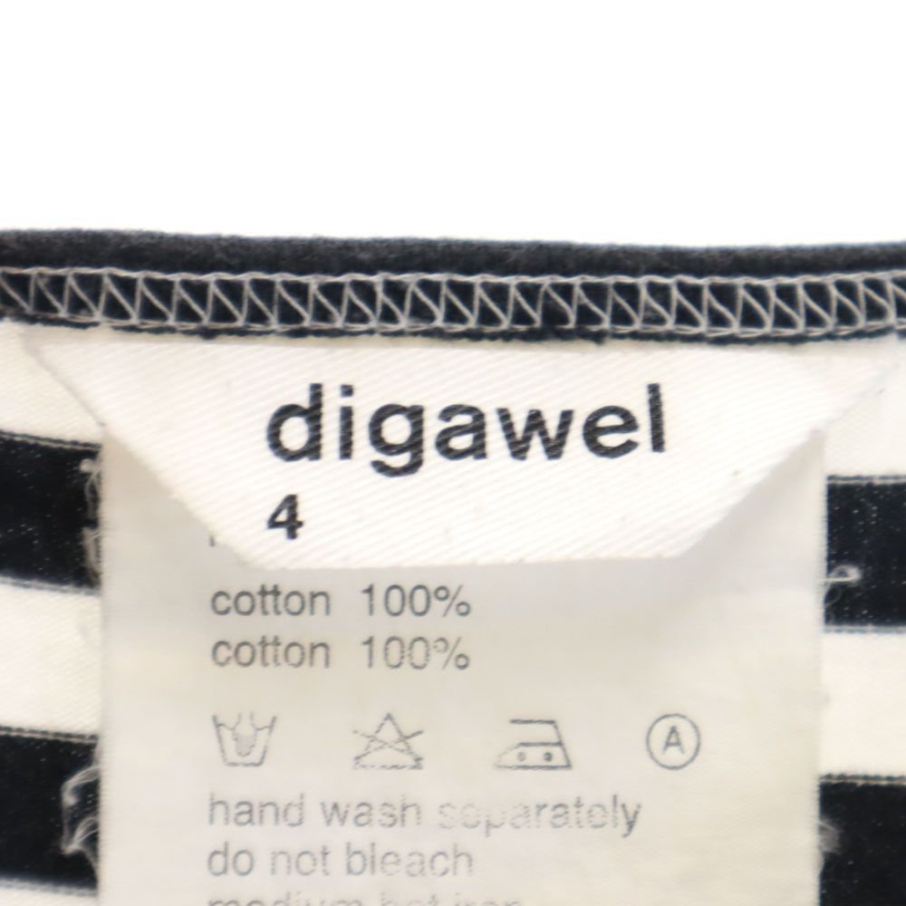 DIGAWEL ディガウェル 日本製 ボーダー 半袖 Tシャツ 1 ホワイト系 メンズ