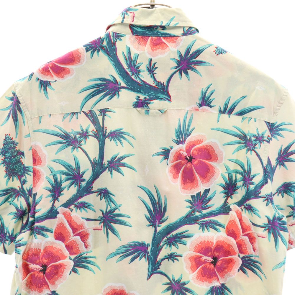 HUF ハフ 総柄 半袖 ボタンダウンシャツ S グレー系 メンズ