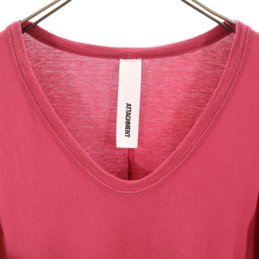 ATTACHMENT アタッチメント 日本製 7分袖 Tシャツ 3 レッド系 メンズ