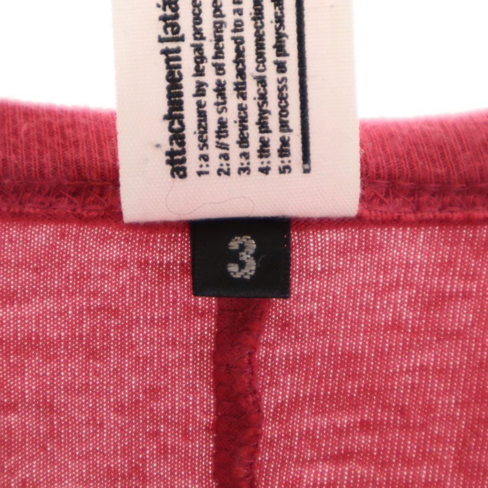 ATTACHMENT アタッチメント 日本製 7分袖 Tシャツ 3 レッド系 メンズ