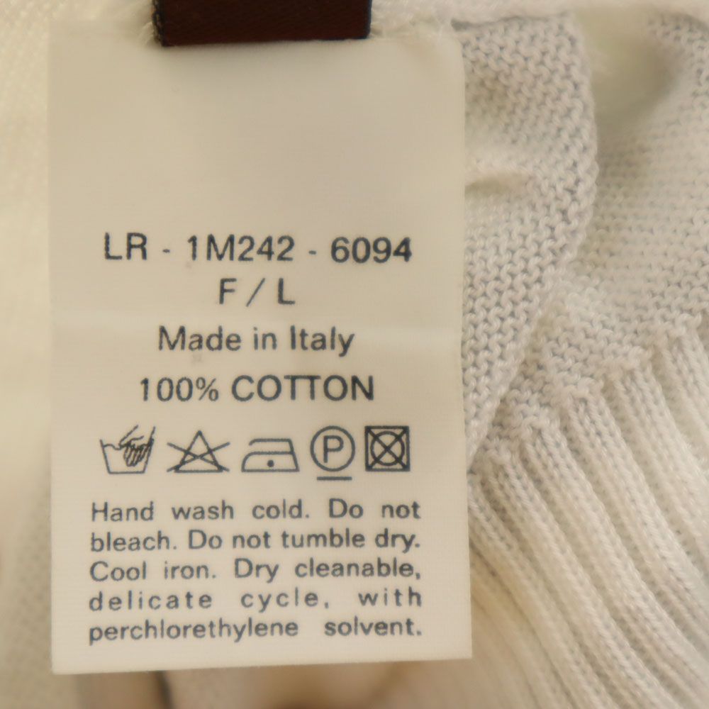 BALLY バリー イタリア製 グラデーション ボーダー柄 長袖 Vネック コットン セーター 50 グレー系×ホワイト ニット メンズ