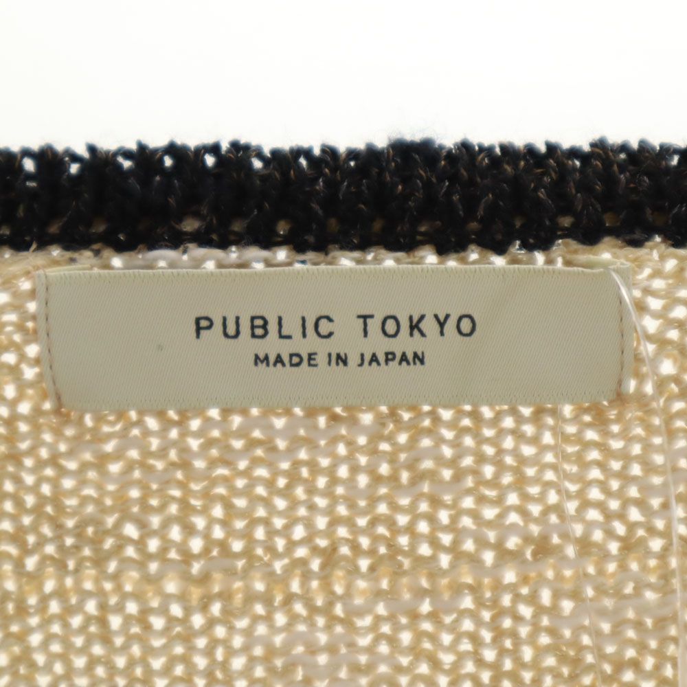 未使用 PUBLIC TOKYO パブリックトウキョウ 日本製 NIIGATA 長袖 セーター FREE ベージュ系 スラブ ニット タグ付き レディース