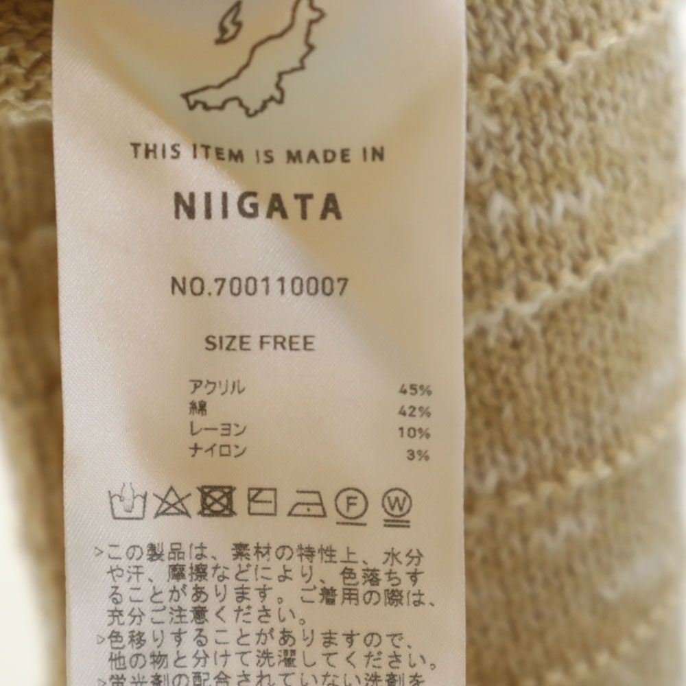 未使用 パブリックトウキョウ 日本製 NIIGATA 長袖 セーター FREE ベージュ系 PUBLIC TOKYO スラブ ニット タグ付き レディース