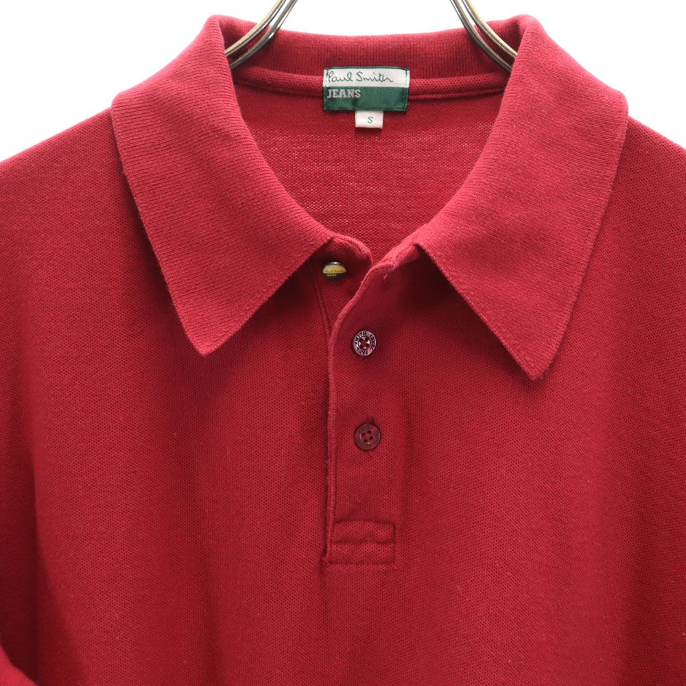 Paul Smith JEANS ポールスミスジーンズ 半袖 ポロシャツ S レッド 鹿の子 メンズ