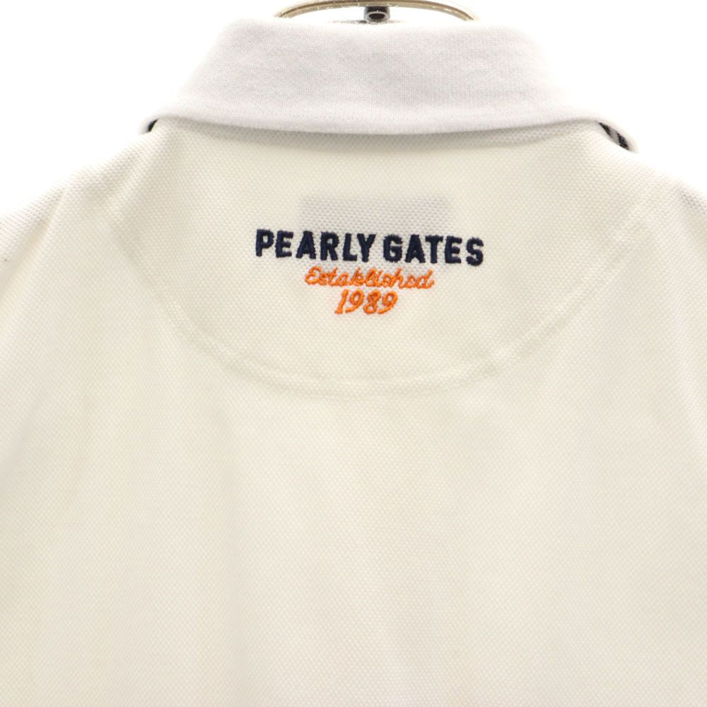PEARLY GATES パーリーゲイツ 日本製 ゴルフ ノースリーブ ポロシャツ  白 鹿の子地 レディース