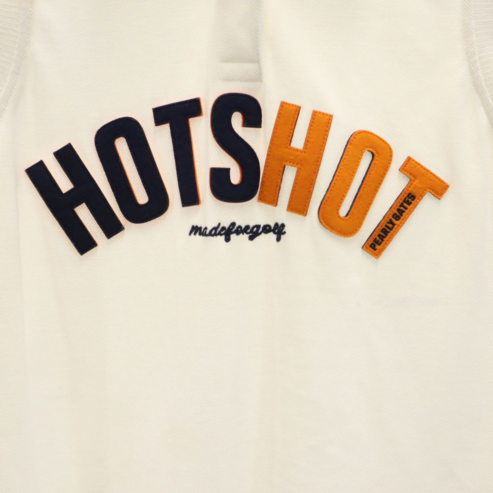 PEARLY GATES パーリーゲイツ 日本製 ゴルフ ノースリーブ ポロシャツ  白 鹿の子地 レディース