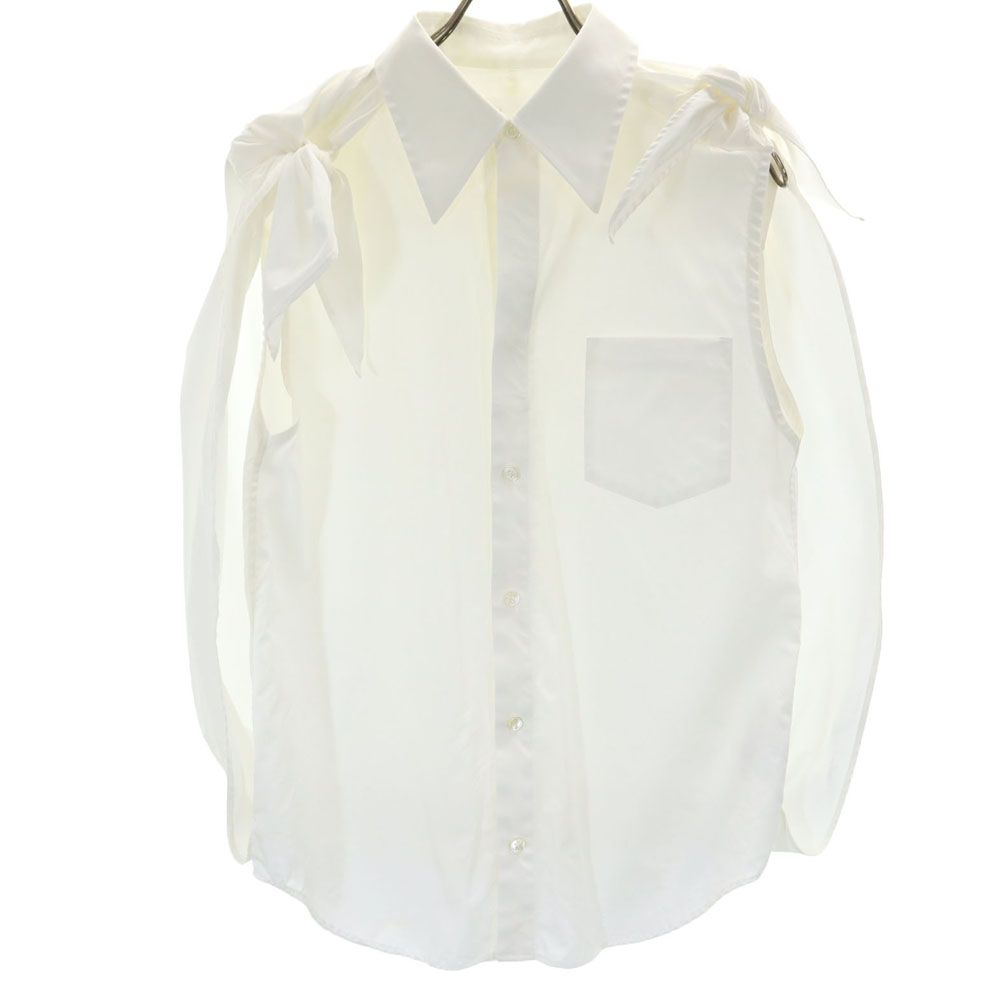 TOGA トーガ 日本製 ノースリーブ バックバルーン シャツ 36 白 レディース