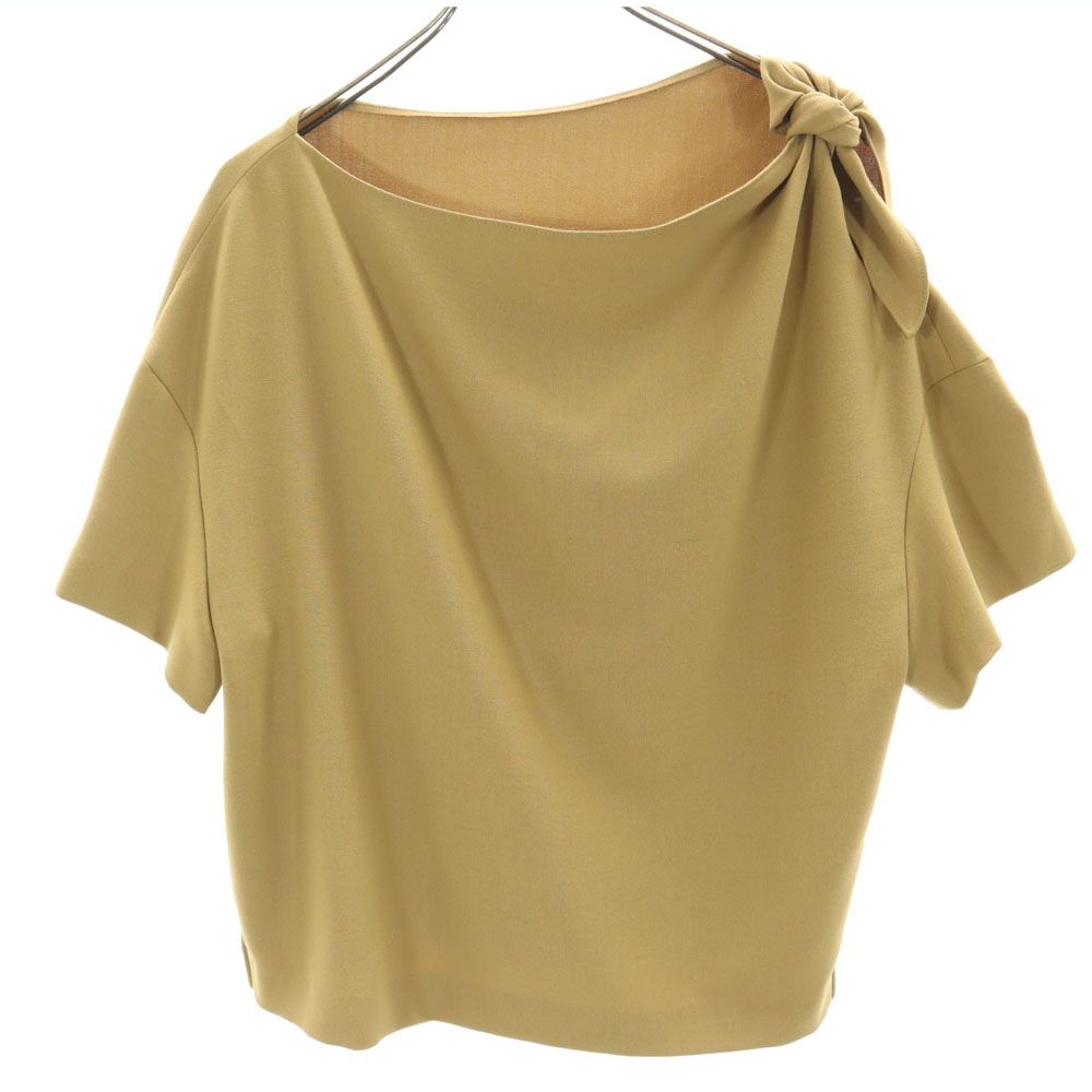 ADORE アドーア 日本製 半袖 カットソー 38 ブラウン系 肩リボン レディース