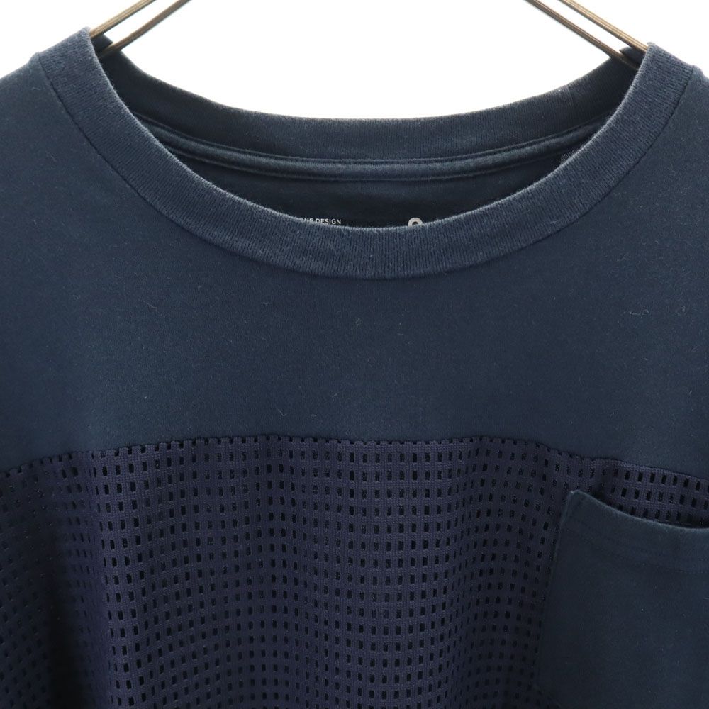 WHITE MOUNTAINEERING ホワイトマウンテニアリング 日本製 半袖 Tシャツ 2 ネイビー メッシュ 切り替え メンズ