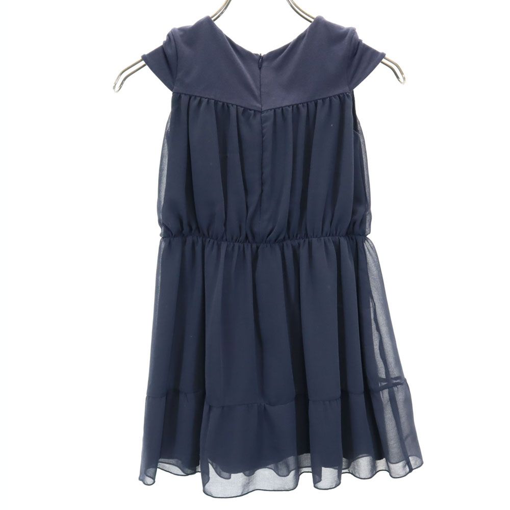 ARMANI JUNIOR アルマーニジュニア 半袖 バックジップ ワンピース 7A 124cm ネイビー キッズ