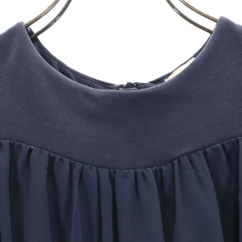 ARMANI JUNIOR アルマーニジュニア 半袖 バックジップ ワンピース 7A 124cm ネイビー キッズ