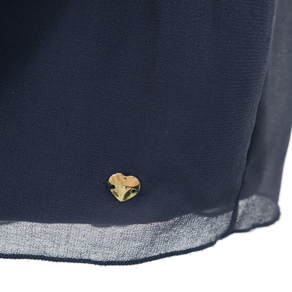 ARMANI JUNIOR アルマーニジュニア 半袖 バックジップ ワンピース 7A 124cm ネイビー キッズ