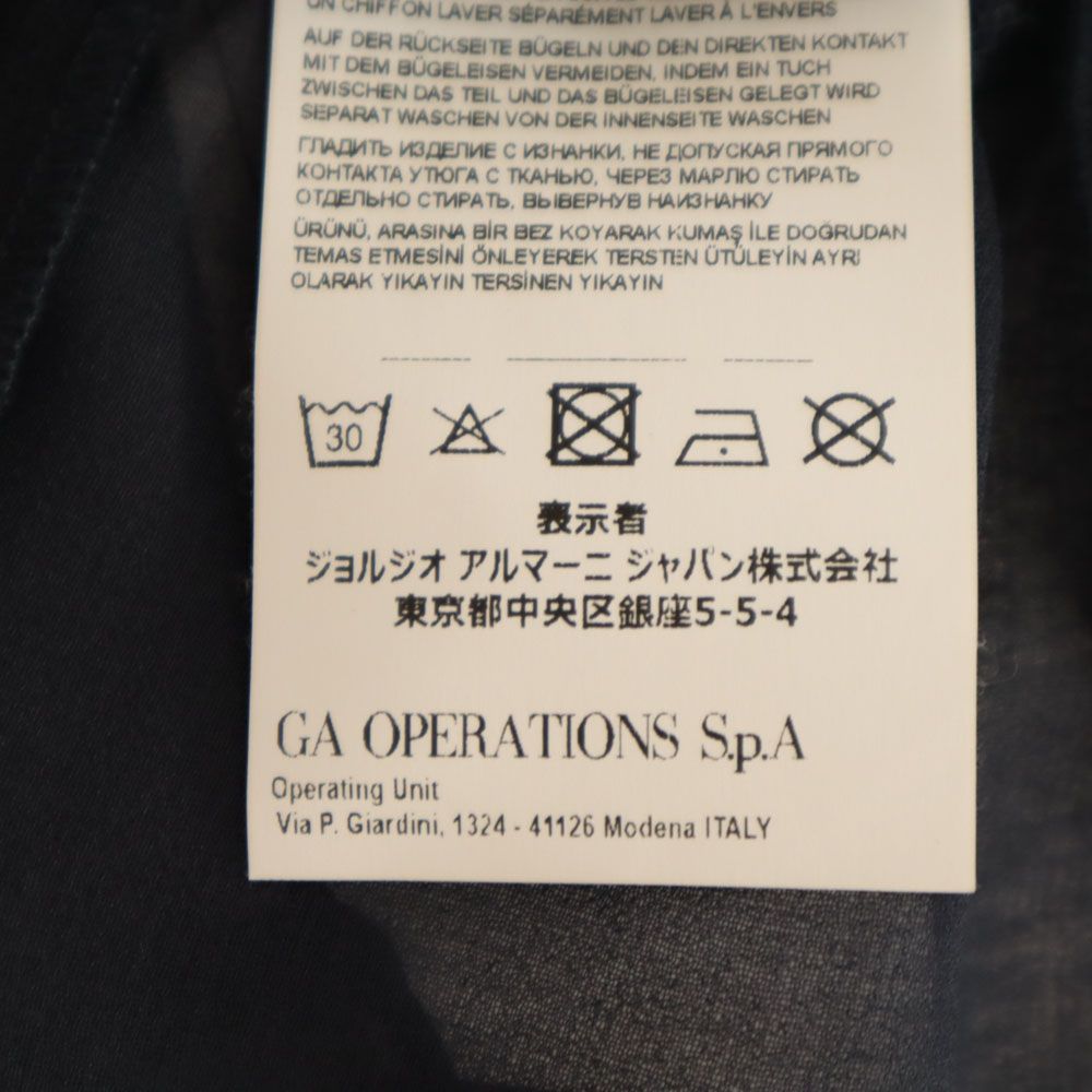 ARMANI JUNIOR アルマーニジュニア 半袖 バックジップ ワンピース 7A 124cm ネイビー キッズ