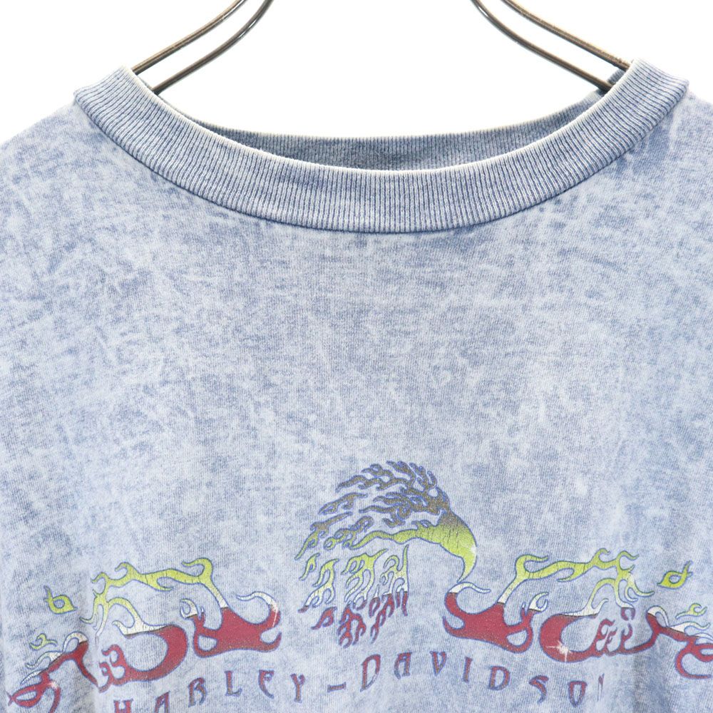 HARLEY DAVIDSON ハーレーダビッドソン プリント 半袖 Tシャツ L ブルー系 メンズ