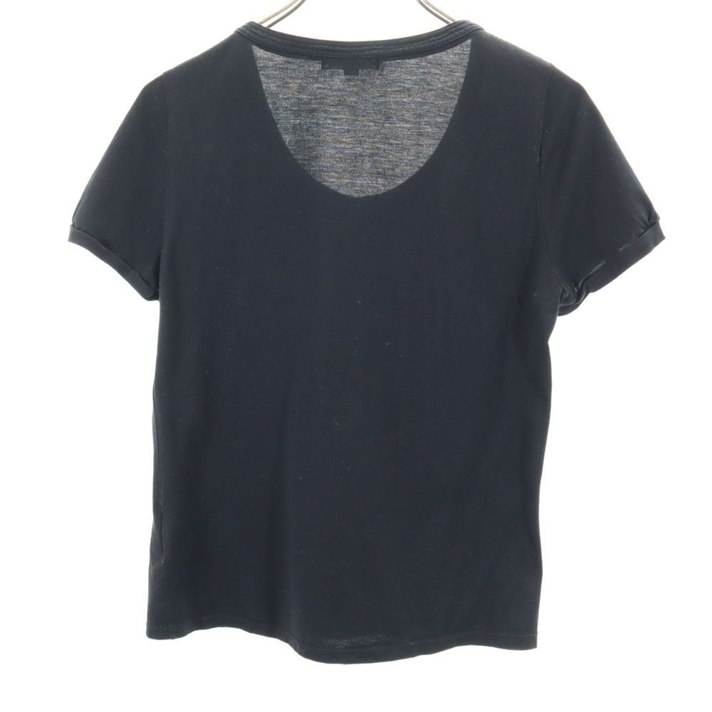 BURBERRY LONDON バーバリーロンドン 三陽商会 日本製 半袖 ヘンリーネック カットソー 2 ブラック系 レディース