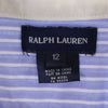 ラルフローレン ストライプ柄 半袖 ボタンダウン 膝丈ワンピース 12 ブルー系 RALPH LAUREN キッズ