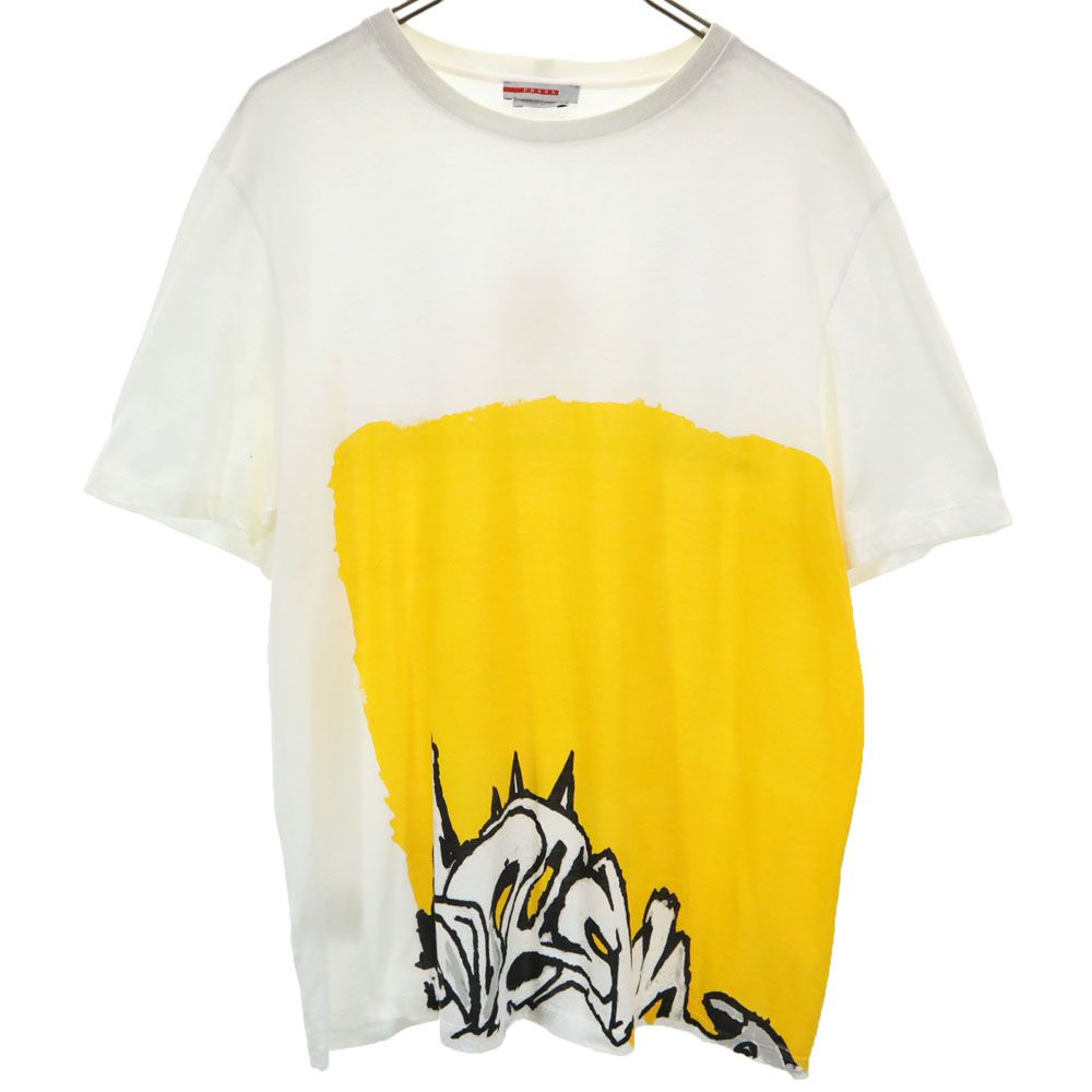 PRADA プラダ 半袖 Tシャツ L ホワイト系 メンズ