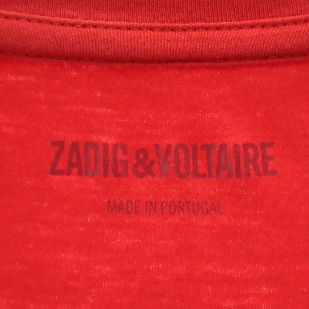 ZADIG&VOLTAIRE ザディグエヴォルテール プリント 半袖 Tシャツ M レッド系 レディース
