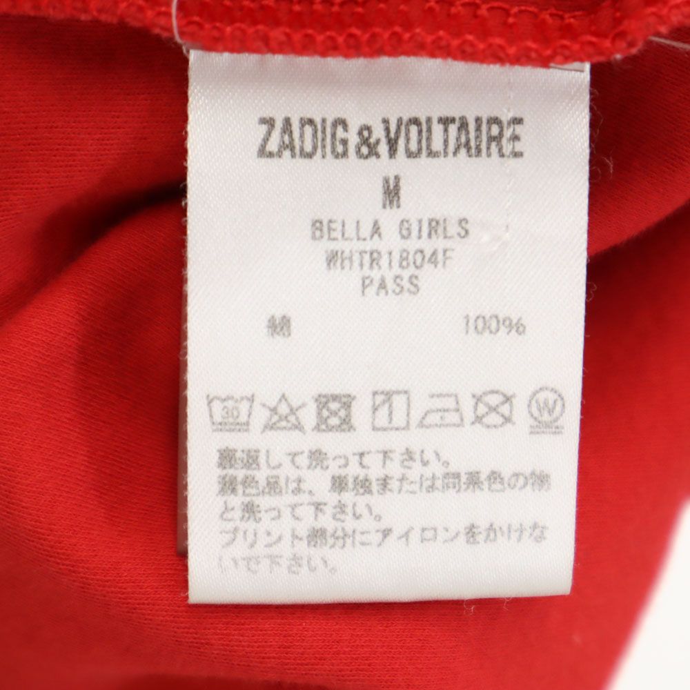 ZADIG&VOLTAIRE ザディグエヴォルテール プリント 半袖 Tシャツ M レッド系 レディース