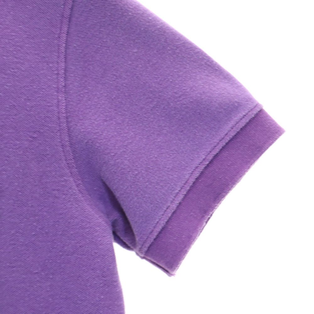 RICH & FAMOUSE 日本製 半袖 ポロシャツ S パープル 鹿の子 レディース